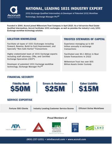 Accruit Your 1031 Exchange Qualified Intermediary