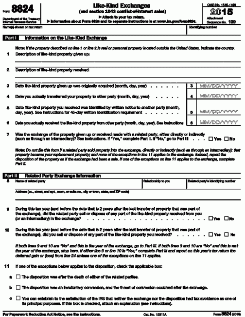 Reporting 1031 Exchanges To The IRS Via Form 8824